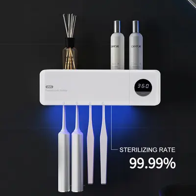 Household Smart Wall-Mounted Automatic Toothbrush Sterilizer with UV Light