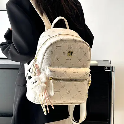 Korean-Style Campus Backpack, Large Capacity, Soft Leather Texture - 4