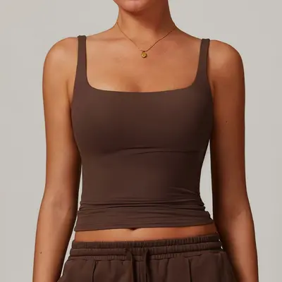 Women's Open-Back Yoga Tank Top, Quick-Dry Slim Fit Sports Bra - 13