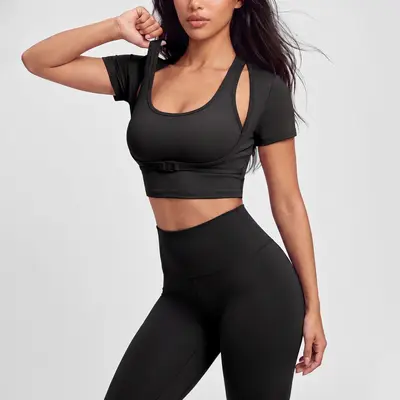 Women's Halter-Neck Yoga Top with Chest Pad - 11