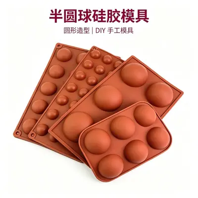 6-Piece Large Half-Circle Chocolate Silicone Mold 15-Piece 35-Piece Small Half-Circle Cake Pudding Mold DIY Handmade Soap Mold