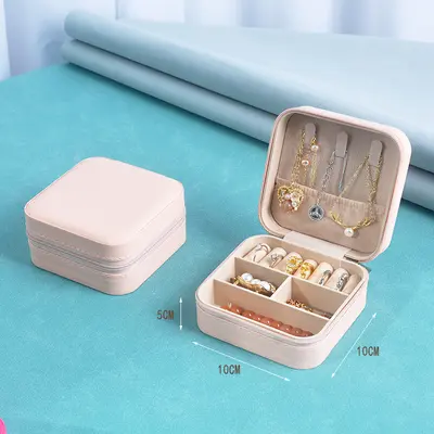 Schmuckkasten Aufbewahrungsbox tragbar Ohrringe Ohrringe Handschmuck Halskette Ring kleine elegante Mini neue Box - 10