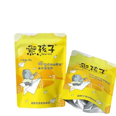 Food Packaging Bag, Vacuum, Aluminum Foil, Zipper Lock, Stand-Up