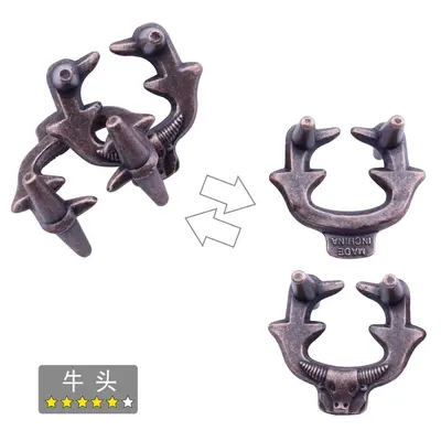 Children's Brain-Teaser PUZZLE Set with Nine Linked Rings and Magic Heart Lock - 4