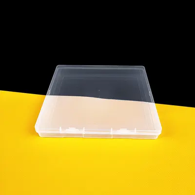 15,5 cm Kare Şeffaf PP Plastik Yassı Kutu