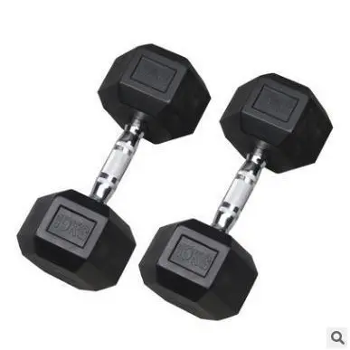 Kaynak üretici siyah altıgen kauçuk kaplı dambıl altıgen sabit dambıl ev içi fitness ekipman seti - 2