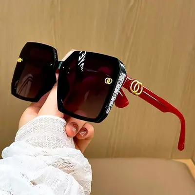 Women's Large Square Frame Sunglasses with UV Protection - 1