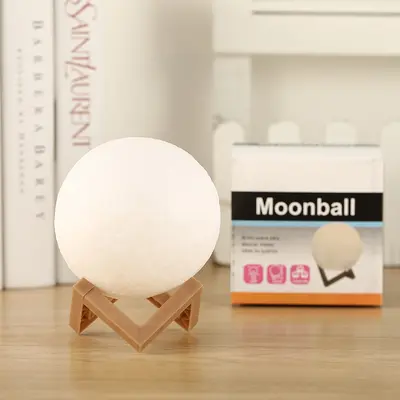 3D ay lambası el boyaması DIY yıldızlı gökyüzü lambası ay lambası LED yatak odası başucu atmosfer gece lambası stüdyo boyalı lamba - 8
