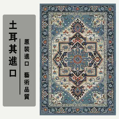 Turkish Style Non-Slip Bedroom Rug, Stain-Resistant, Thick Ethnic Pattern - 12