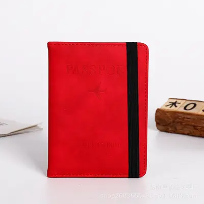 PU deri kayış pasaport çantası RFID pasaport tutucu koruyucu kapak yurtdışı seyahat cüzdanı kart tutucu bilet tutucu yazdırılabilir logo