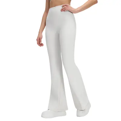 Yüksek bel yoga taytı kadın şeftali kaldırma flare pantalonu D26017