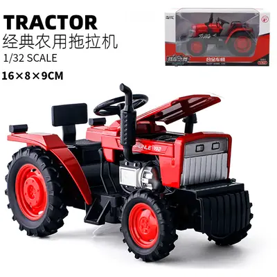 1:32 Alloy Farm Tractor with Trailer Model, Sound and Light Toy - 8