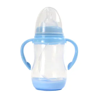 Anti-Kolik Baby-Trinkflasche mit Strohhalm, abnehmbar, PP, auslaufsicher