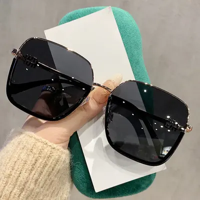 19133 Semi-Rimless Metal Polarized Sunglasses, Coffee Frame - 7