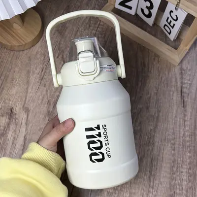 Großer Thermobecher mit Strohhalm, tragbare Sport-Wasserflasche - 9