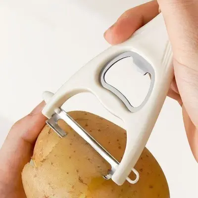 2-in-1 Stainless Steel Peeler with Bottle Opener, Apple Peeler