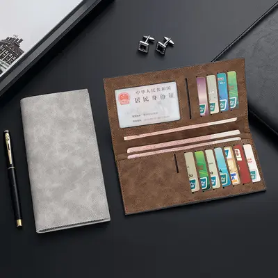 Ultra-Thin Long Men's Wallet with Multiple Card Slots, PU Leather - 4