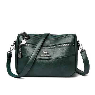 Women's Single-Shoulder Bag, Large Capacity, Multiple Zippers - 9