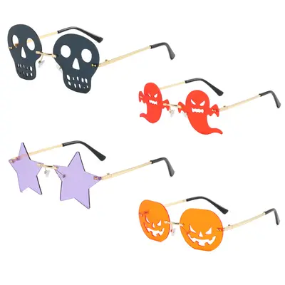 Funny Pentagram Star Sunglasses with Pumpkin Design for Women - 1