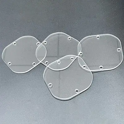 Car Light Tempered Glass Cover, High Transparency, Perforated - 5