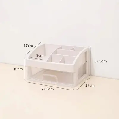 Desktop storage box with drawers for office and cosmetics - 12