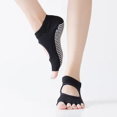 [Tükenmezden doğrudan üreticiden] Yoga çorapları kadınlar için noktalı beş parmaklı çoraplar kaymaz Pilates spor yoga bölünmüş parmaklı spor çorapları