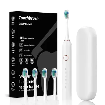Adult Household Sonic Electric Toothbrush, 6 Modes, Soft Bristles
