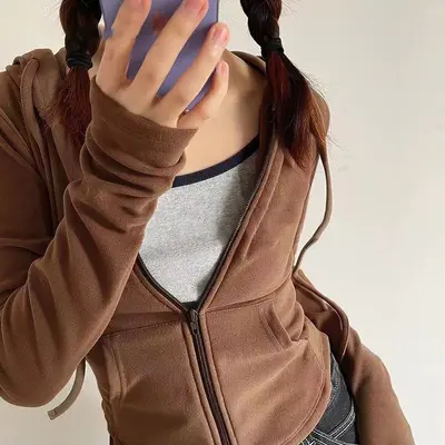 Damen-Hoodie-Strickjacke mit Kapuze, schmale Passform, langärmlig, Frühling und Herbst