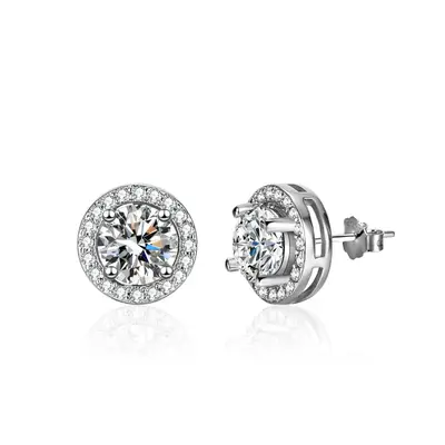 S925 Sterlingsilber Moissanit Ring Ohrring Halskette Set - 6