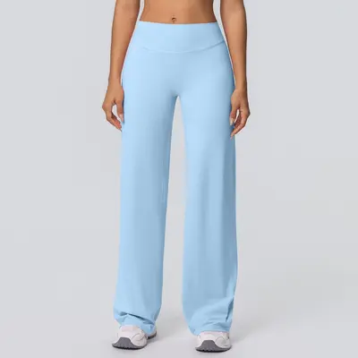 High-Waist Yoga Flared Pants, Double-Sided Brushed Fabric, Breathable - 11