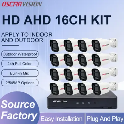AHD-Überwachungskamera-Set, hochauflösend, Vollfarbe, Monitor - 2