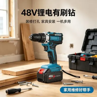 48V cordless drill kit with lithium battery - 4