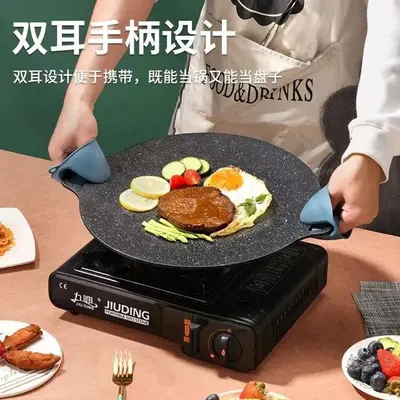 Koreanische Grillplatte für Induktionsherd, tragbare Eisenplatte für Camping