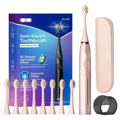 Seago electric toothbrush, 8 brush heads, portable case - 8