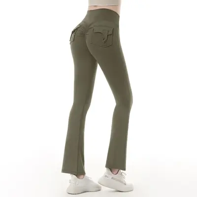 Women's Peach Hip Lift Yoga Pants with Pockets, Breathable - 8