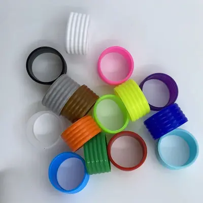 Badminton- und Tennisschläger Griffband-Silikonringe Set, 6 Farben