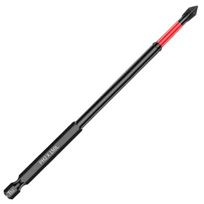 150mm 6 Inch PH2 Magnetic Screwdriver Bit S2 Steel 1/4 Inch Hex Shank