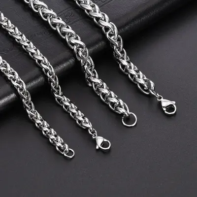 Paslanmaz Çelik Dragon Kemik Kolye Moda Minimalist Çok Amaçlı DIY Titanyum Çelik Düz Zincir Sepet Zinciri Solmayan Kolye Aksesuar Zinciri