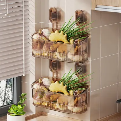 Kitchen wall storage rack, multifunctional, no-drill mounting - 11