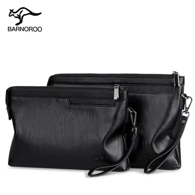 Herren-Clutch mit großem Fassungsvermögen, weiches Leder, Umschlagmodell