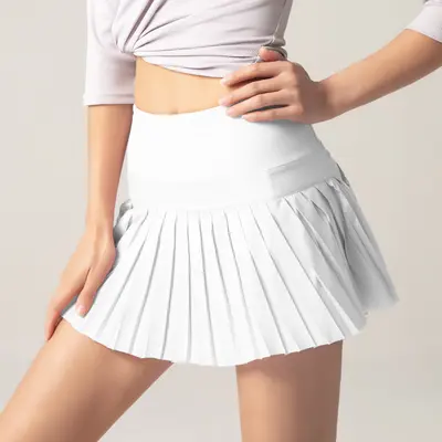Yaz spor fitness şortu kadın anti-maruz kalma açık çabuk kuruyan pantolon-etek koşu nefes alabilen spor salonu kısa etek tenis eteği - 11
