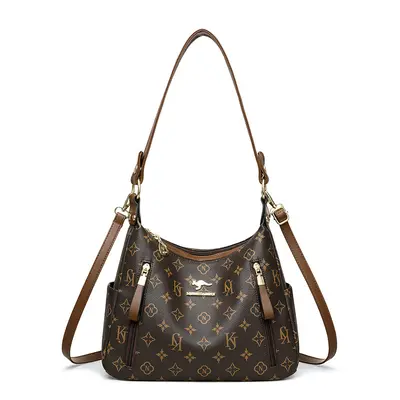 Women's Printed Crossbody Bag, Retro Style - 7