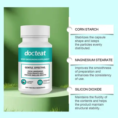 Docteat Chlorophyll Capsules, Green Dietary Supplement - 5