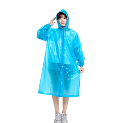 Adult Disposable Raincoat, Long Style, Transparent EVA, Unisex - 2
