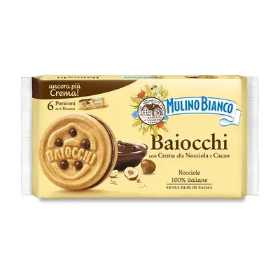 Baiocchi Peanut Sandwich Biscuits with Chocolate Cream, Italian Imported Snack - 9