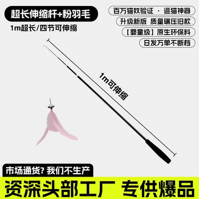 Long Retractable Cat Teaser Wand with Detachable Pole - 9