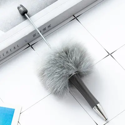 Plush Dotted Beaded Ballpoint Pen, Creative DIY Bead Pen - 11