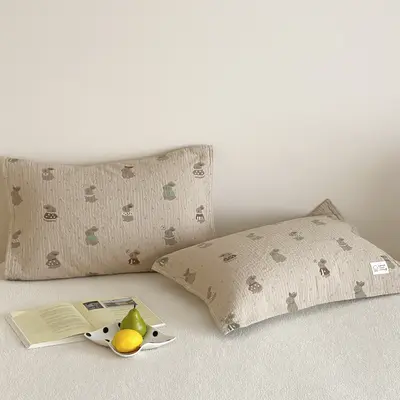 Pillow towel pure cotton pair set, gauze, breathable and absorbent