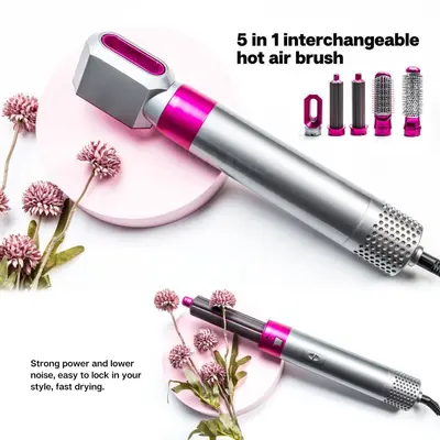 5-in-1 Hot Air Hair Dryer Brush with Auto Hair Suction, Bladeless - 4