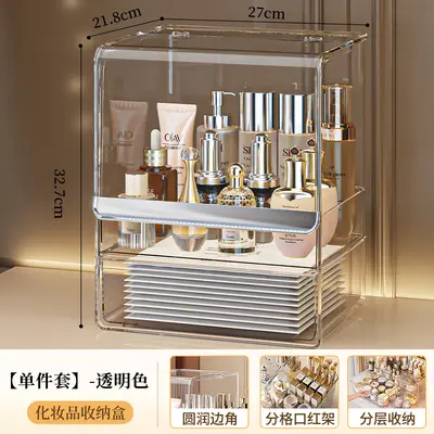 Kosmetik Aufbewahrungsbox Schreibtisch Staubschutz Frisiertisch Hautpflege Lippenstift Regal transparente Aufbewahrungsbox Acryl - 7